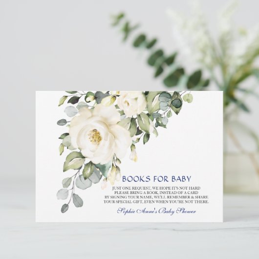 白エレガント色花少年ベビー本 エンクロージャーカード (スタンド正面)