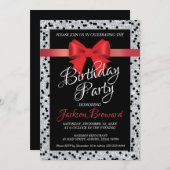 白エレガント色誕生日の招待状 招待状 (正面/裏面)