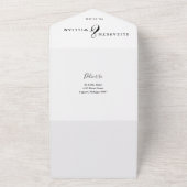 白エレガント色透明フローラQRコー結婚ド オールインワン招待状 (外側)