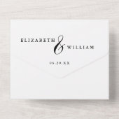 白エレガント色透明フローラQRコー結婚ド オールインワン招待状 (裏面)