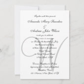 白エレガント色黒モノグ結婚ラム 招待状 (裏面)