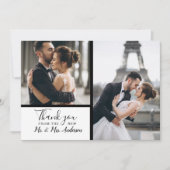 白エレガント色2フォトコラージュ結婚ズ ノートカード (正面)