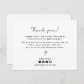 白エレガント色、ソーシャルメディアのアイコンサンキューカード エンクロージャーカード (正面/裏面)