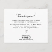 白エレガント色、ソーシャルメディアのアイコンサンキューカード エンクロージャーカード (正面)