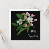 白エレガント花アー素晴らしト悔やみや弔慰 カード (正面/裏面インサイチュ)