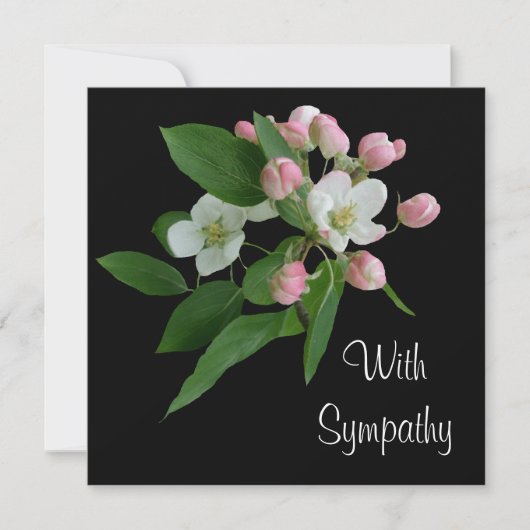白エレガント花アー素晴らしト悔やみや弔慰 カード (正面)