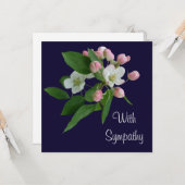 白エレガント花アー素晴らしト悔やみや弔慰 カード (正面/裏面インサイチュ)