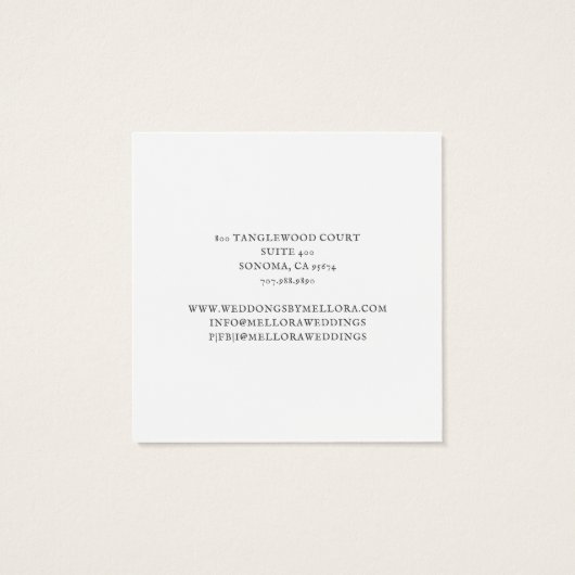 白エレガント花イヤリングジュエリー表示カード (裏面)