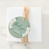 白エレガント花セージ緑金ゴールド枠 フェイバータグ (インサイチュ)