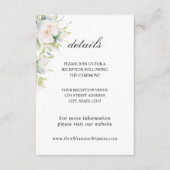 白エレガント花フローラ結婚ズ エンクロージャーカード (正面)