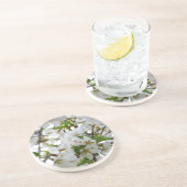 白エレガント花白花模様白い花 コースター (側面)