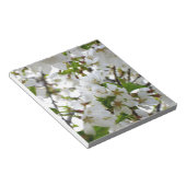 白エレガント花白花模様白花 ノートパッド (アングル)