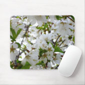白エレガント花白花 マウスパッド (マウス)