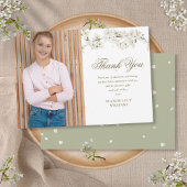 白エレガント花第1聖餐式の写真 サンキューカード