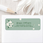 白エレガント花緑の背景 ラベル (インサイチュ)