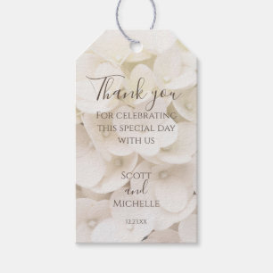 白エレガント花花びらフローラギフトラベル ギフトタグ
