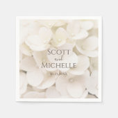 白エレガント花花びらフローラ紙ナプキン スタンダードカクテルナプキン (正面)