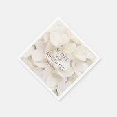 白エレガント花花びらフローラ紙ナプキン スタンダードカクテルナプキン (角)
