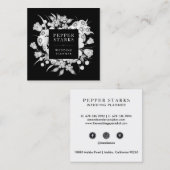 白エレガント花花束 |名刺 スクエア名刺 (正面/裏面)