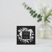 白エレガント花花束 |名刺 スクエア名刺 (スタンド正面)