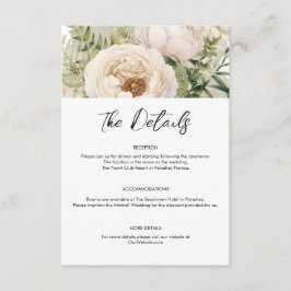 白エレガント花花花束水彩 エンクロージャーカード