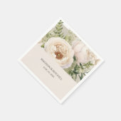 白エレガント花花花束水彩 スタンダードカクテルナプキン (角)