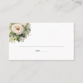 白エレガント花花花束水彩 プレイスカード (正面)