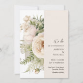 白エレガント花花花束水彩 招待状 (正面)
