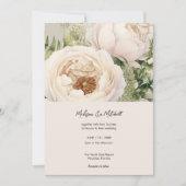 白エレガント花花花束水彩 招待状 (正面)
