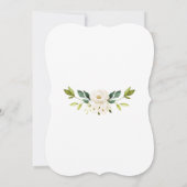 白エレガント花金ゴールドクロスバプテスマ 招待状 (裏面)