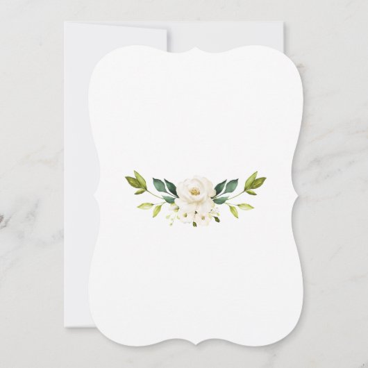 白エレガント花金ゴールドクロスバプテスマ 招待状 (裏面)