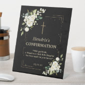 白エレガント花金ゴールド紙吹雪確認 台座サイン (インサイチュ)