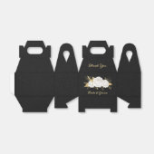 白エレガント花金ゴールド結婚黒 フェイバーボックス (折り畳みなし)