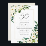 白エレガント花50th誕生日パーティー 招待状<br><div class="desc">白エレガント花50th誕生日パーティー招待状ニッチとネストストアのマッチングコレクションを参照</div>