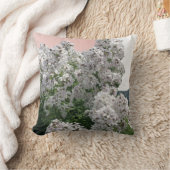 白エレガント花 クッション (ブランケット)