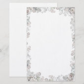 白エレガント花 便箋 (正面/裏面)