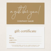 白エレガント茶のギフト券 (正面&裏面)