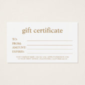 白エレガント茶のギフト券 (裏面)