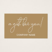 白エレガント茶のギフト券 (正面)