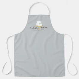 白エレガント菓子と花模様 エプロン