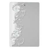 白エレガント華美デザイン ミニクリップボード (裏面)