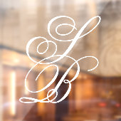 白エレガント華美文字モノグラ結婚ム ウィンドウサイン (シート2)