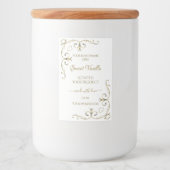 白エレガント華美製品ラベルの金ゴールドコーナー フードラベル (正面)