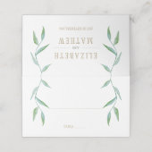 白エレガント葉金ゴールド結婚s プレイスカード (外部開封)