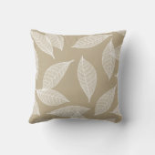 白エレガント葉骨格&トープ クッション (裏面)