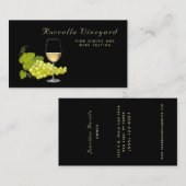 白エレガント葡萄ワイナリー名刺 名刺 (正面/裏面)