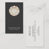 白エレガント蓮フラワーマンダラビジネスカード 名刺 (正面/裏面)