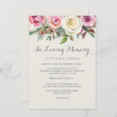 白エレガント薔薇メモリアル発表会 招待状 (正面/裏面)