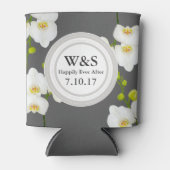 白エレガント蘭とグレイ結婚ズ 缶クーラー (正面)