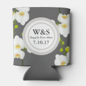 白エレガント蘭とグレイ結婚ズ 缶クーラー (裏面)